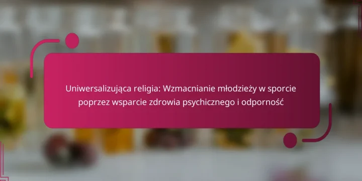 Uniwersalizująca religia: Wzmacnianie młodzieży w sporcie poprzez wsparcie zdrowia psychicznego i odporność