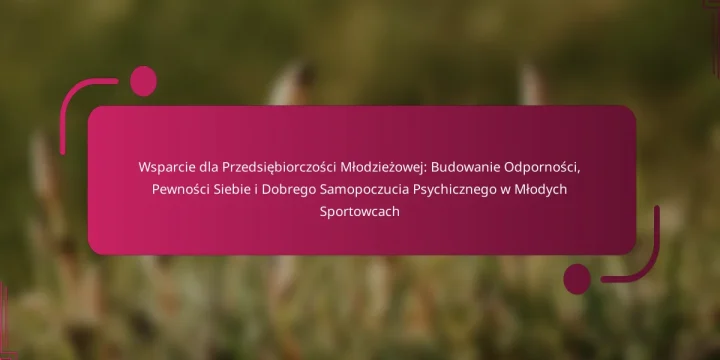 Wsparcie dla Przedsiębiorczości Młodzieżowej: Budowanie Odporności, Pewności Siebie i Dobrego Samopoczucia Psychicznego w Młodych Sportowcach